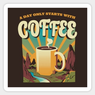 Good Morning Coffee Camping Sticker